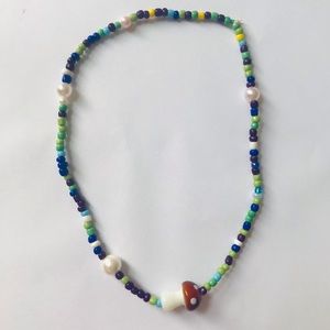 Handmade Cottage Core Aesthetic Mushroom Necklace